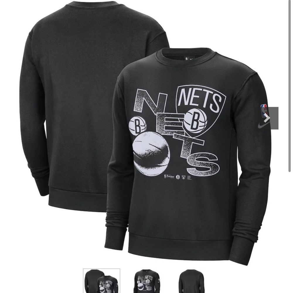 Brooklyn Nets Nike Courtside Crew Sweat - Mens